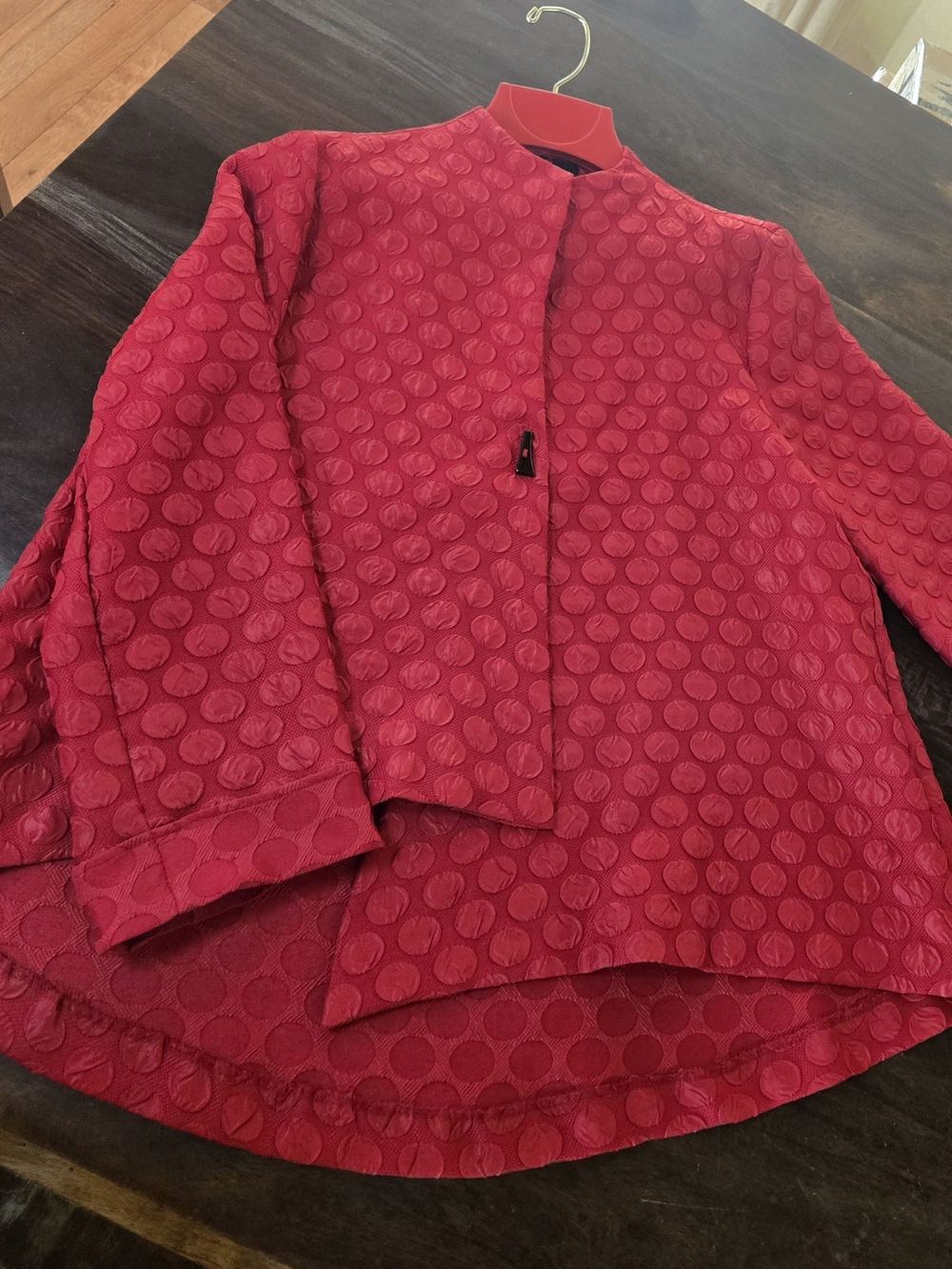ic Collection Women's Red Textured Jacket - Picture 2 of 7